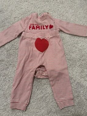 Carter's Red and White Striped Baby One-Piece with Heart Accent
